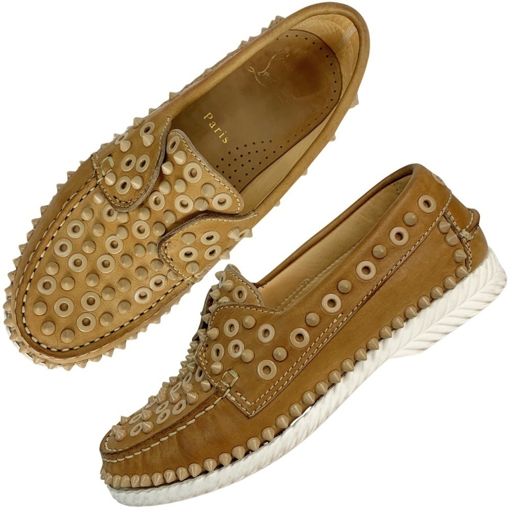Christian Louboutin Yacht Spikes Calf Flats Loafers 36.5